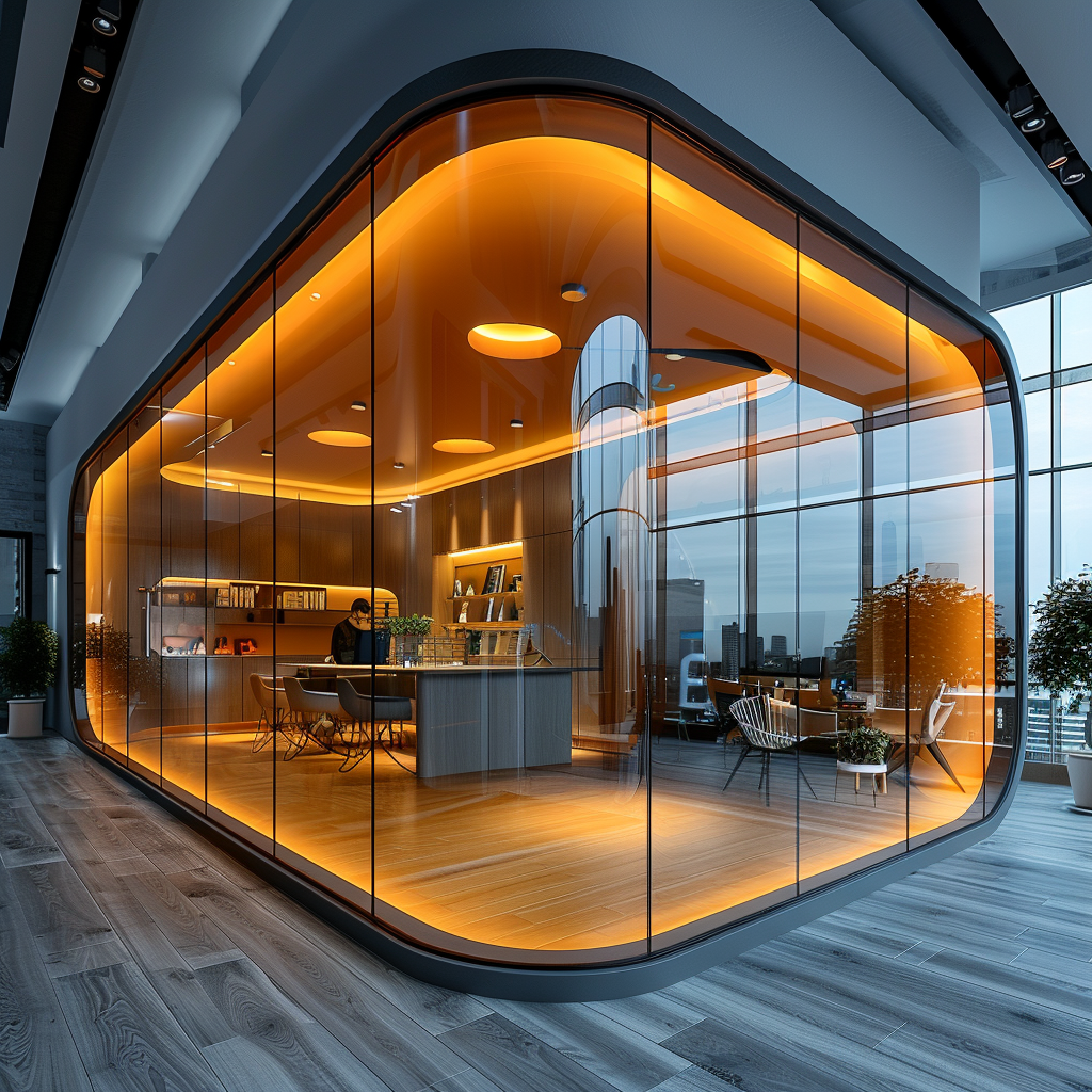 Futuristic Glass Pod Office